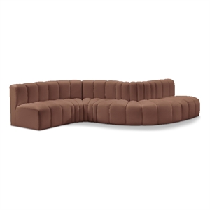 Meridian Furniture Arc Cognac Vegan Leather Modular Sectional