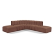 Meridian Furniture Arc Cognac Vegan Leather Modular Sectional