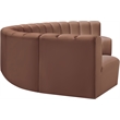 Meridian Furniture Arc Cognac Vegan Leather Modular Sectional