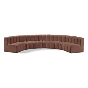 Meridian Furniture Arc Cognac Vegan Leather Modular Sectional