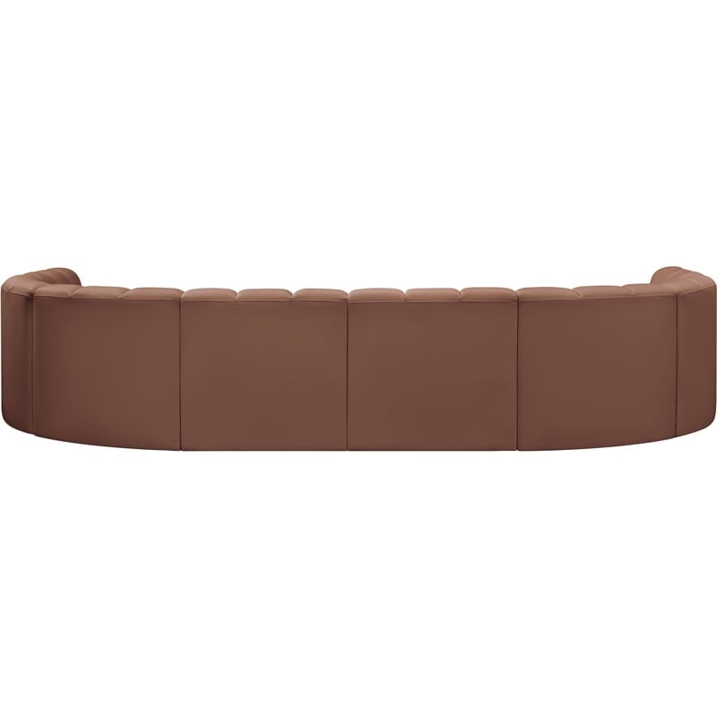 Meridian Furniture Arc Cognac Vegan Leather Modular Sectional