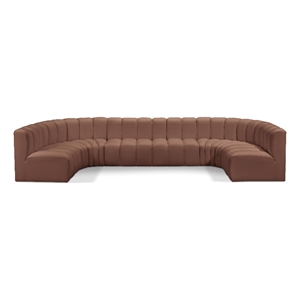 Meridian Furniture Arc Cognac Vegan Leather Modular Sectional