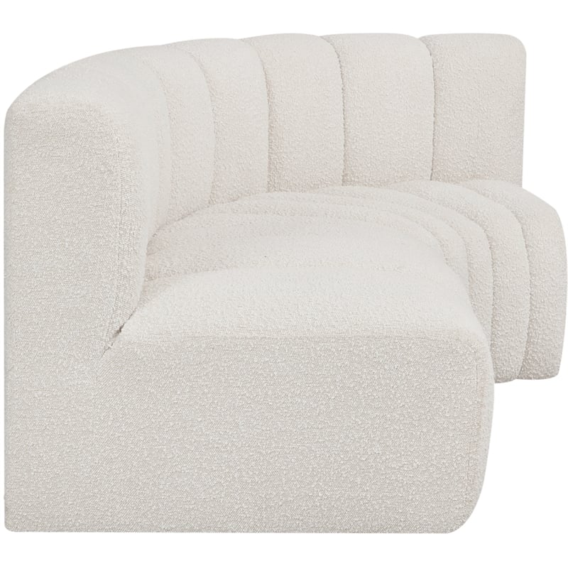 Meridian Furniture Arc Cream Boucle Fabric Modular Sectional