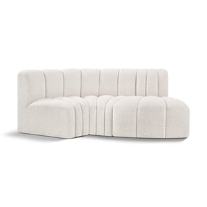 Meridian Furniture Arc Cream Boucle Fabric Modular Sectional