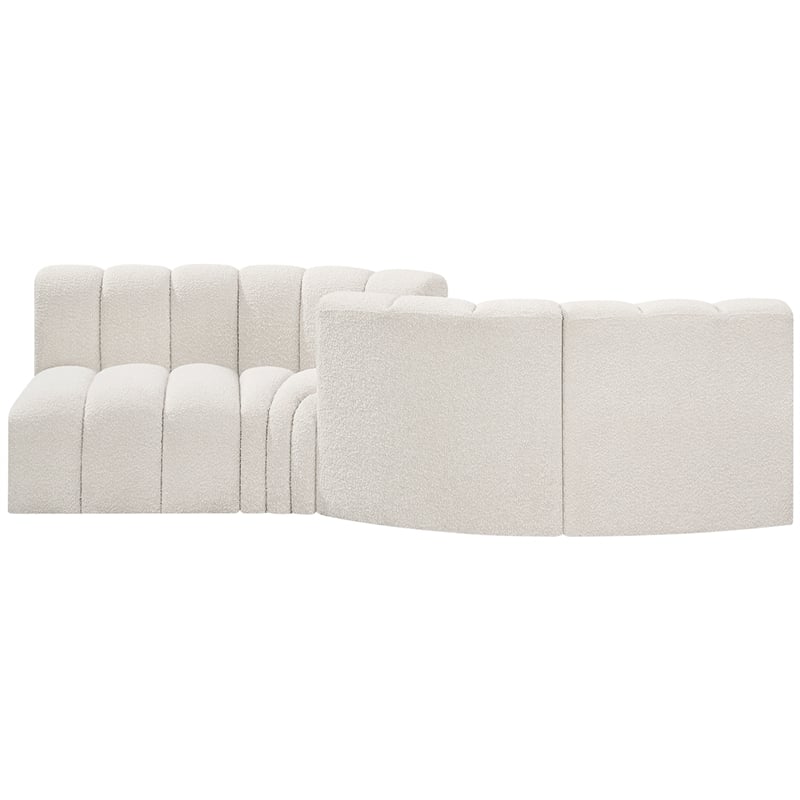 Meridian Furniture Arc Cream Boucle Fabric Modular Sectional