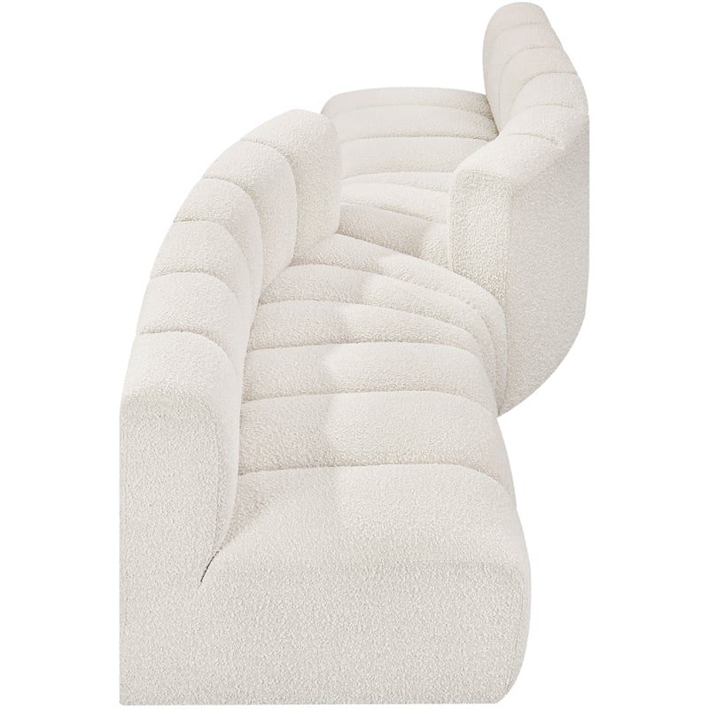 Meridian Furniture Arc Cream Boucle Fabric Modular Sectional