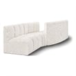 Meridian Furniture Arc Cream Boucle Fabric Modular Sectional