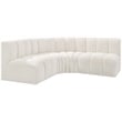Meridian Furniture Arc Cream Boucle Fabric Modular Sectional