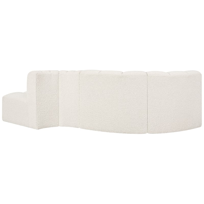 Meridian Furniture Arc Cream Boucle Fabric Modular Sectional