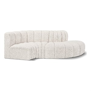 Meridian Furniture Arc Cream Boucle Fabric Modular Sectional