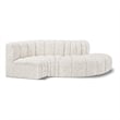 Meridian Furniture Arc Cream Boucle Fabric Modular Sectional