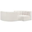 Meridian Furniture Arc Cream Boucle Fabric Modular Sectional