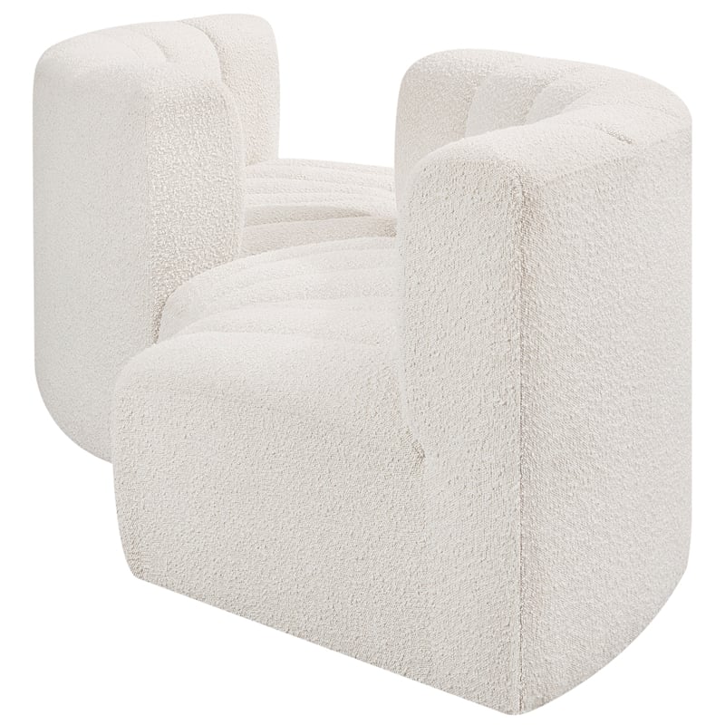 Meridian Furniture Arc Cream Boucle Fabric Modular Sectional