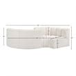 Meridian Furniture Arc Cream Boucle Fabric Modular Sectional