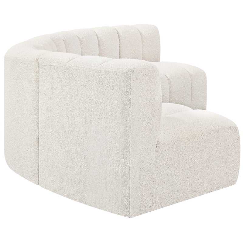 Meridian Furniture Arc Cream Boucle Fabric Modular Sectional