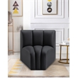 Meridian Furniture Arc Black Vegan Leather Curved Corner