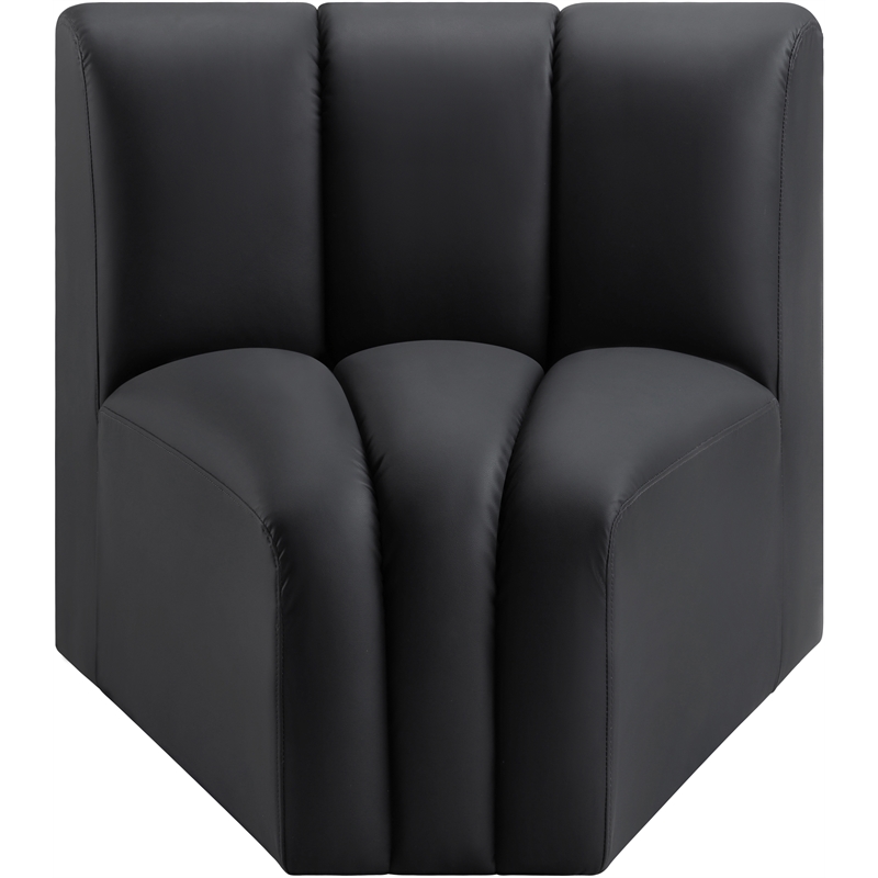 Meridian Furniture Arc Black Vegan Leather Curved Corner