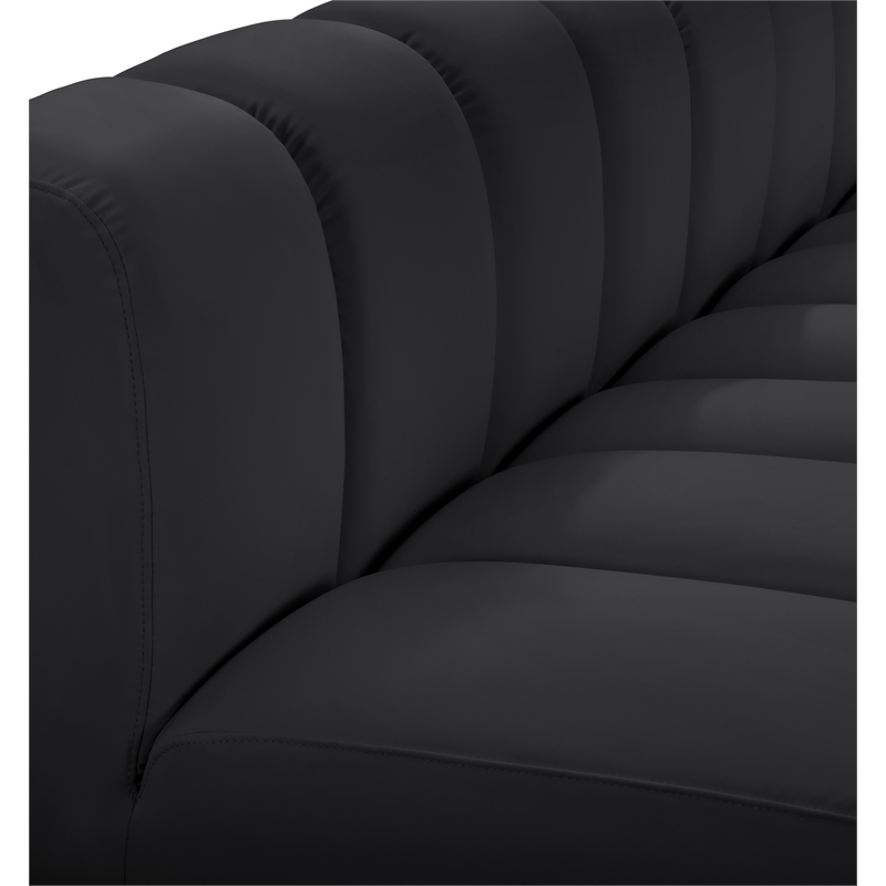 Meridian Furniture Arc Black Vegan Leather Curved Corner