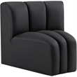 Meridian Furniture Arc Black Vegan Leather Curved Corner