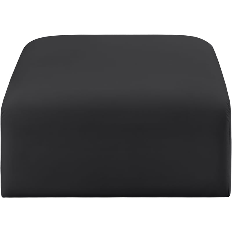 Meridian Furniture Arc Black Vegan Leather Ottoman