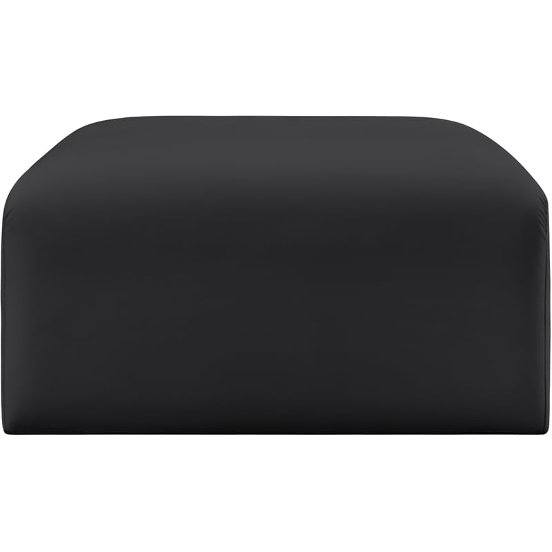 Meridian Furniture Arc Black Vegan Leather Ottoman