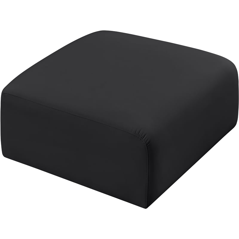 Meridian Furniture Arc Black Vegan Leather Ottoman