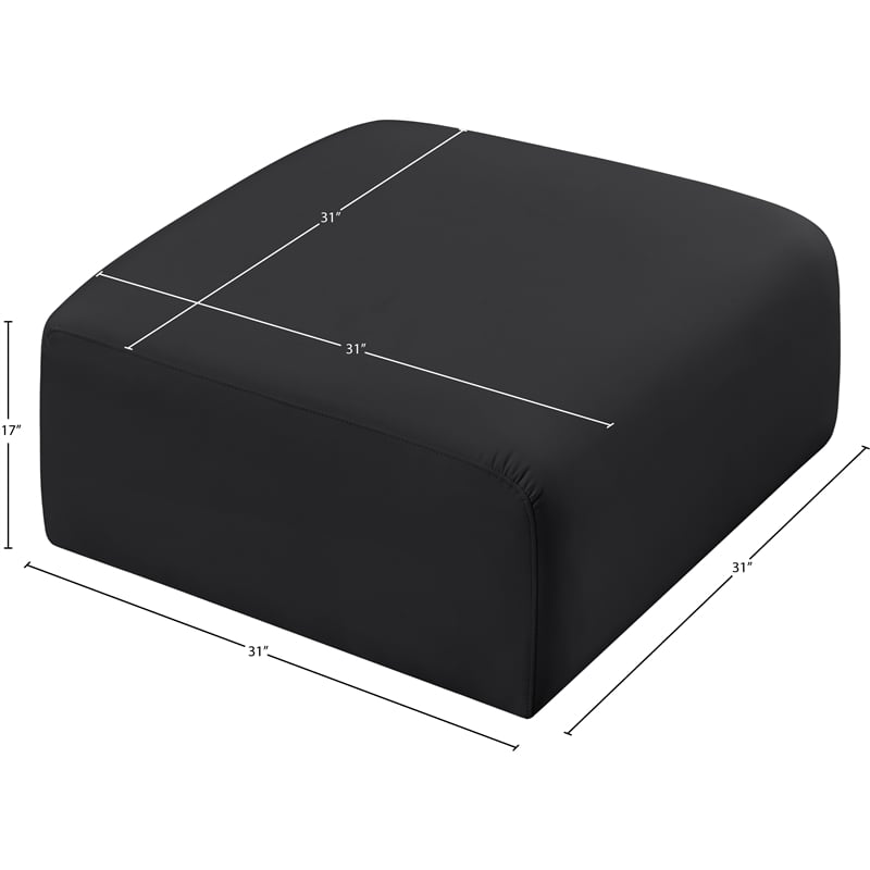 Meridian Furniture Arc Black Vegan Leather Ottoman