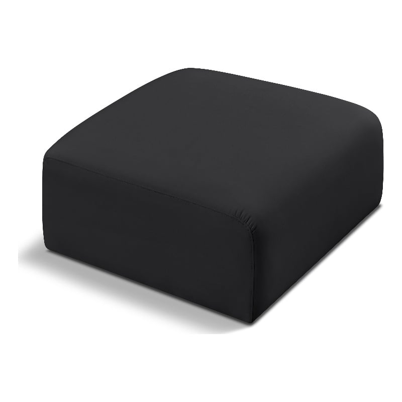 Meridian Furniture Arc Black Vegan Leather Ottoman