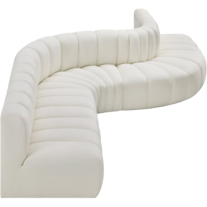 Meridian Furniture Arc Cream Vegan Leather Modular Sectional