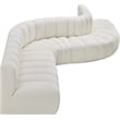 Meridian Furniture Arc Cream Vegan Leather Modular Sectional