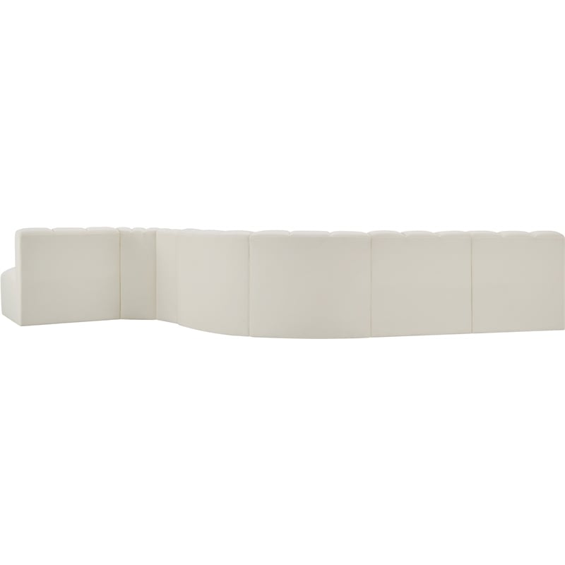 Meridian Furniture Arc Cream Vegan Leather Modular Sectional