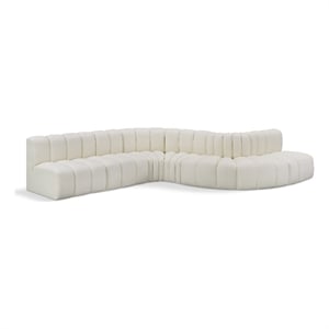 Meridian Furniture Arc Cream Vegan Leather Modular Sectional