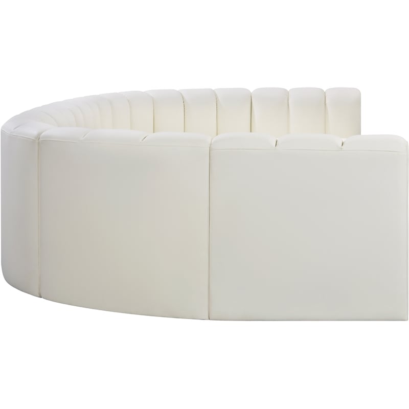 Meridian Furniture Arc Cream Vegan Leather Modular Sectional