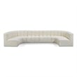 Meridian Furniture Arc Cream Vegan Leather Modular Sectional