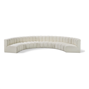Meridian Furniture Arc Cream Vegan Leather Modular Sectional