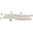 Meridian Furniture Arc Cream Vegan Leather Modular Sectional