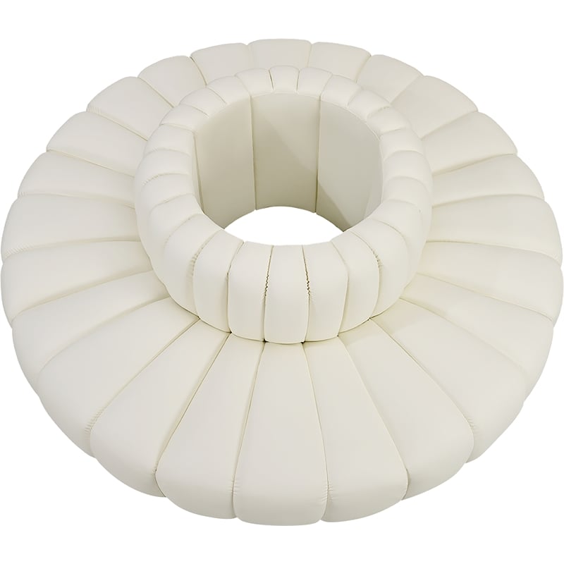 Meridian Furniture Arc Cream Vegan Leather Modular Sectional