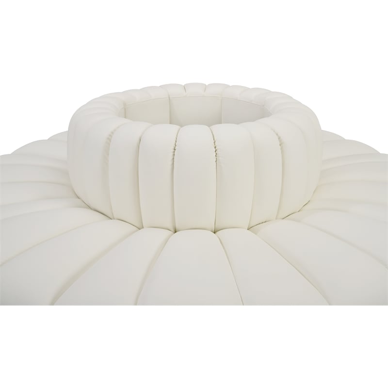 Meridian Furniture Arc Cream Vegan Leather Modular Sectional