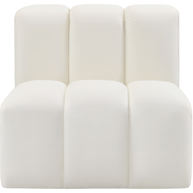 Meridian Furniture Arc Cream Vegan Leather Straight Chair