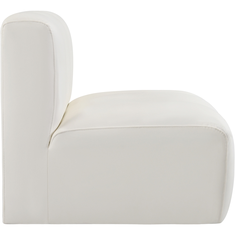 Meridian Furniture Arc Cream Vegan Leather Straight Chair