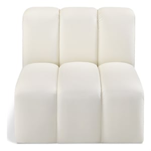 Meridian Furniture Arc Cream Vegan Leather Straight Chair