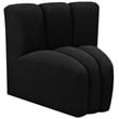 Meridian Furniture Arc Black Boucle Fabric Curved Corner