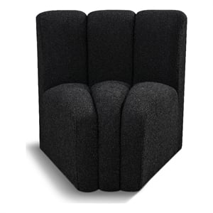 Meridian Furniture Arc Black Boucle Fabric Curved Corner