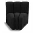 Meridian Furniture Arc Black Boucle Fabric Curved Corner