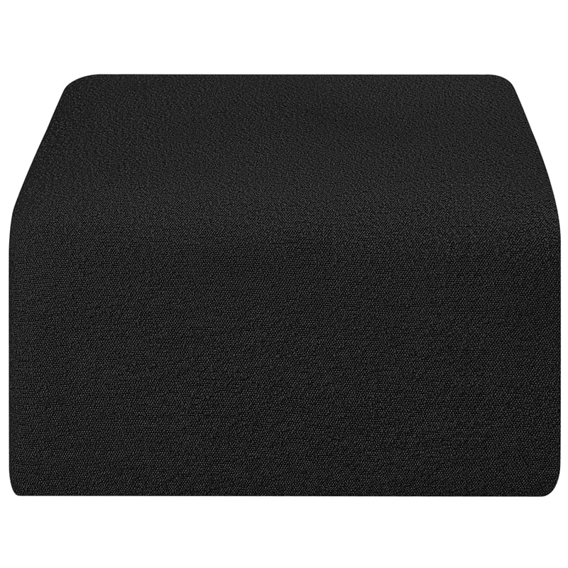 Meridian Furniture Arc Black Boucle Fabric Ottoman