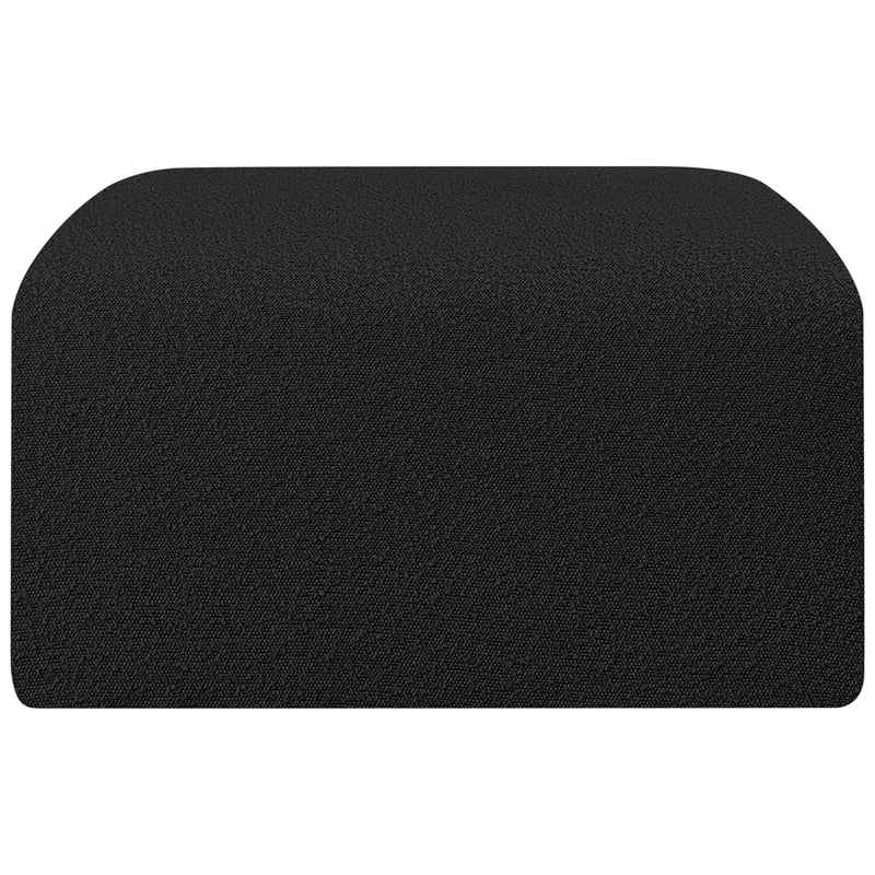 Meridian Furniture Arc Black Boucle Fabric Ottoman
