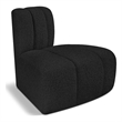 Meridian Furniture Arc Black Boucle Fabric Reverse Corner