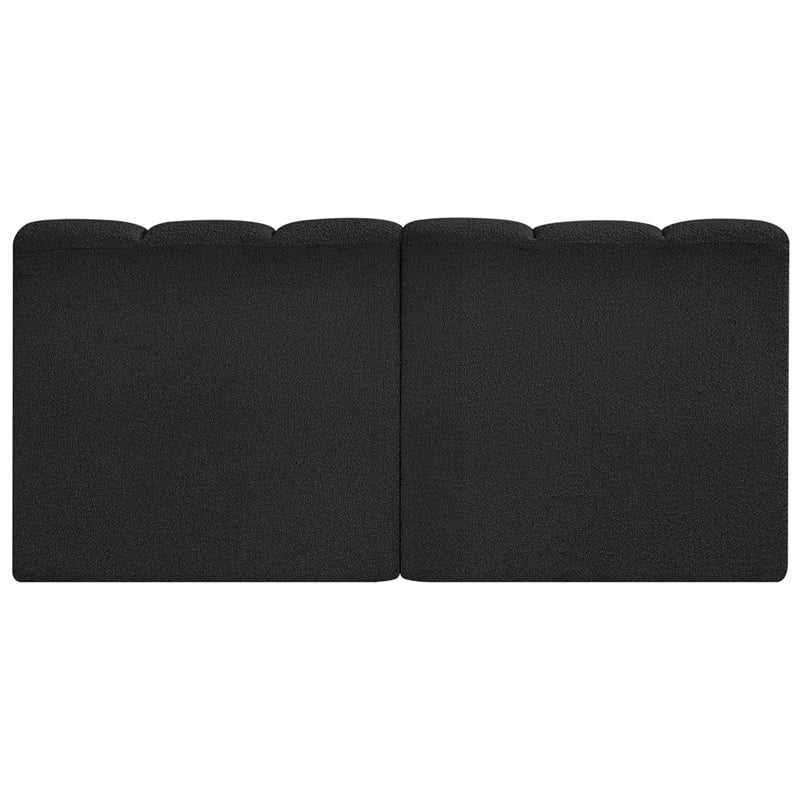 Meridian Furniture Arc Black Boucle Fabric Modular Sectional