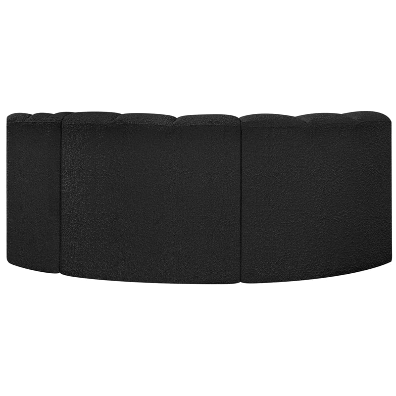 Meridian Furniture Arc Black Boucle Fabric Modular Sectional