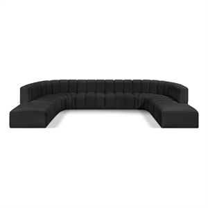 Meridian Furniture Arc Black Vegan Leather Modular Sectional